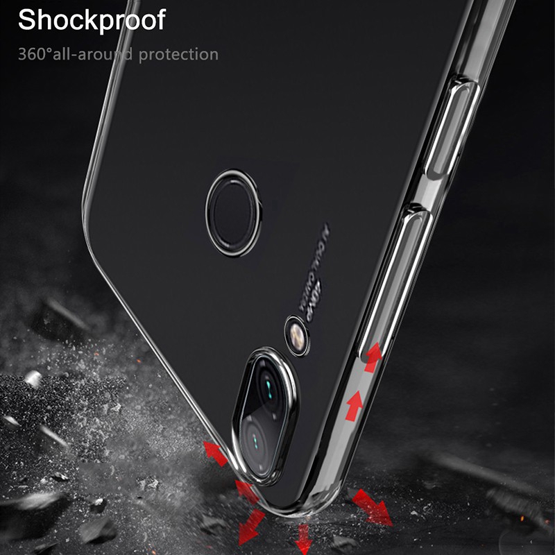 Ốp điện thoại chống trầy trong suốt cho Xiaomi Poco F1 Mi 8 9 Redmi Note 7 6 5 plus pro