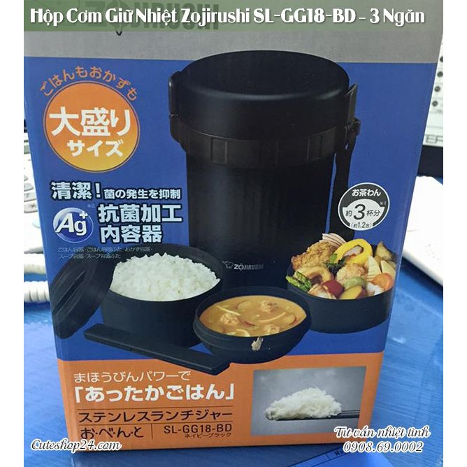 Camen giữ nhiệt Zojirushi SL-GG18-BD(kèm túi) mẫu mới GH18