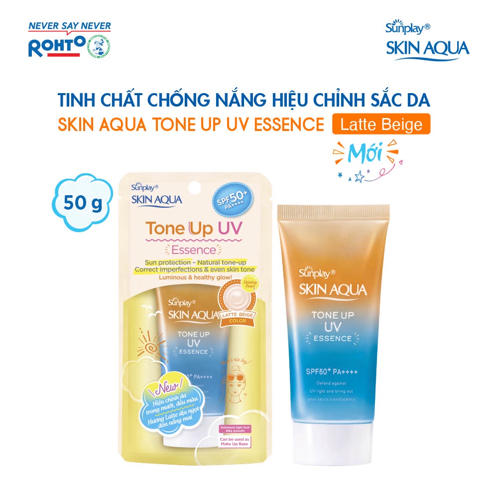 Tinh chất chống nắng hiệu chỉnh sắc da Sunplay Skin Aqua Tone Up UV Essence SPF50+ PA++++ 50g – LATTE BEIGE