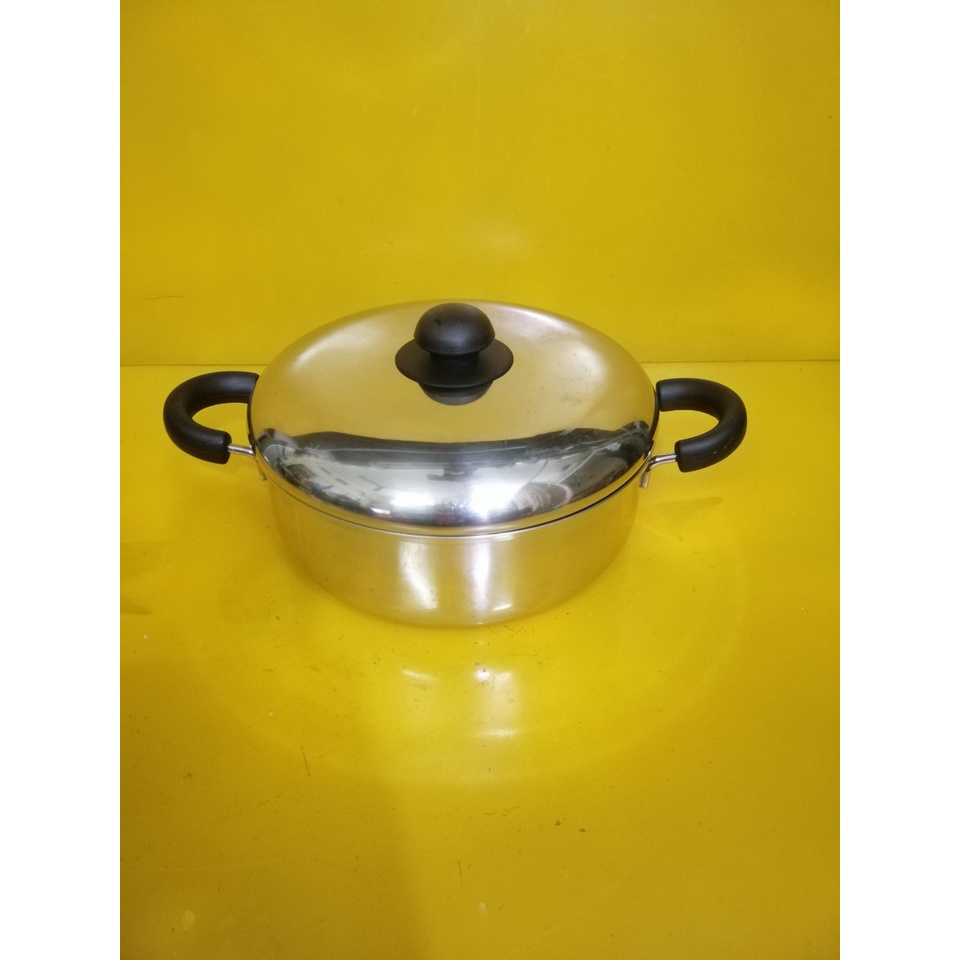 Nồi lẩu (chảo) inox nội địa Nhật, size 24cm, cao 8cm (mã 546), Dùng được bếp từ