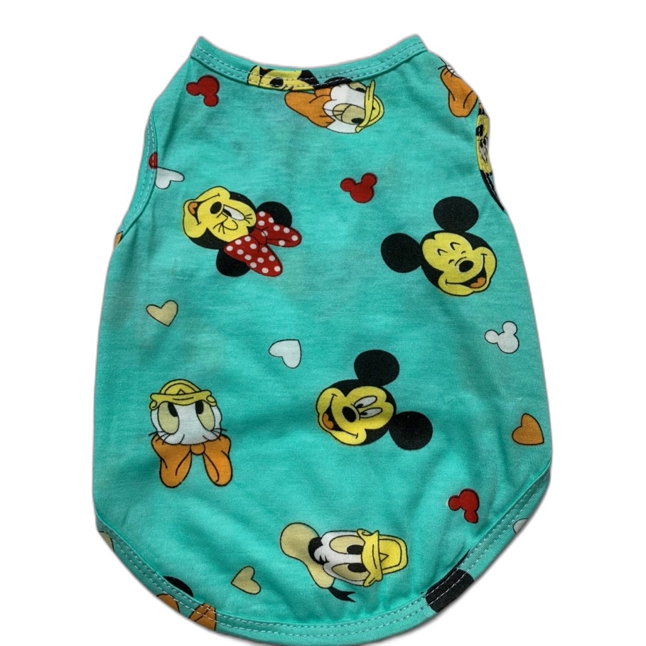 Áo cho chó mèo bằng vải cotton thoáng mát mùa hè in hình nghộ nghĩnh giá rẻ