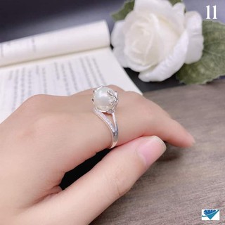 NHẪN LÁ BẠC GẮN TRAI- NHẪN NỮ