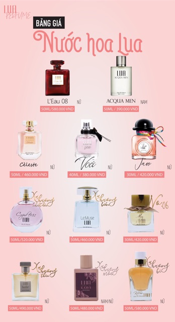 Bộ text nước hoa LUA 3ml x10 | BigBuy360 - bigbuy360.vn