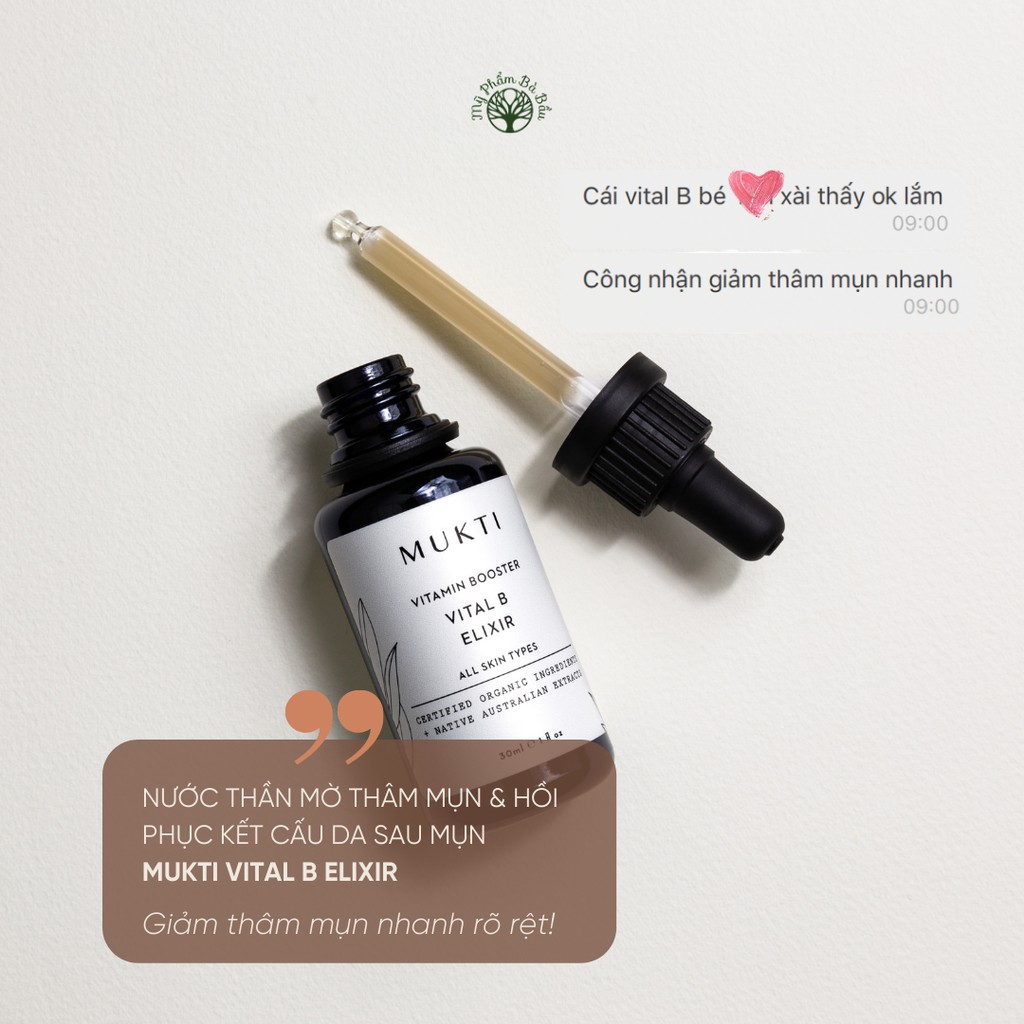 Tinh Chất Nước Thần Tăng Cường Vitamin B Tái Tạo Tổn Thương, Mờ Thâm Mụn Mukti Vital B Elixir