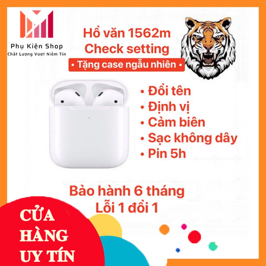 Tai Nghe Bluetooth TWS Hổ Vằn 1562M -  Tai Nghe Iphone TWS Cao Cấp Check Setting Bảo Hành 6 Tháng