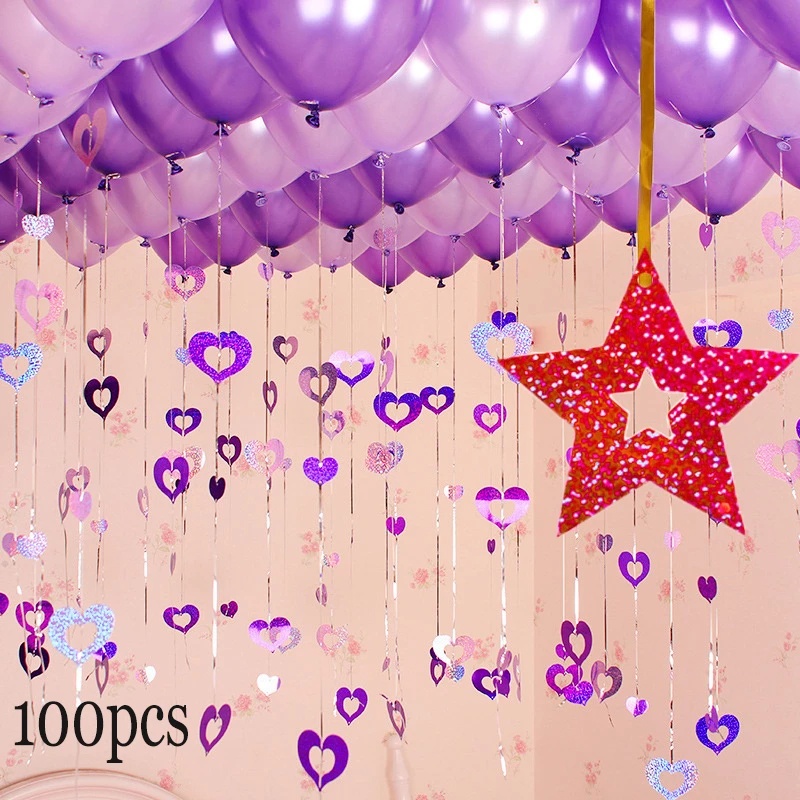 Túi 100 Ngôi Sao / Trái Tim / Ngôi Sao Lấp Lánh Trang Trí Bong Bóng