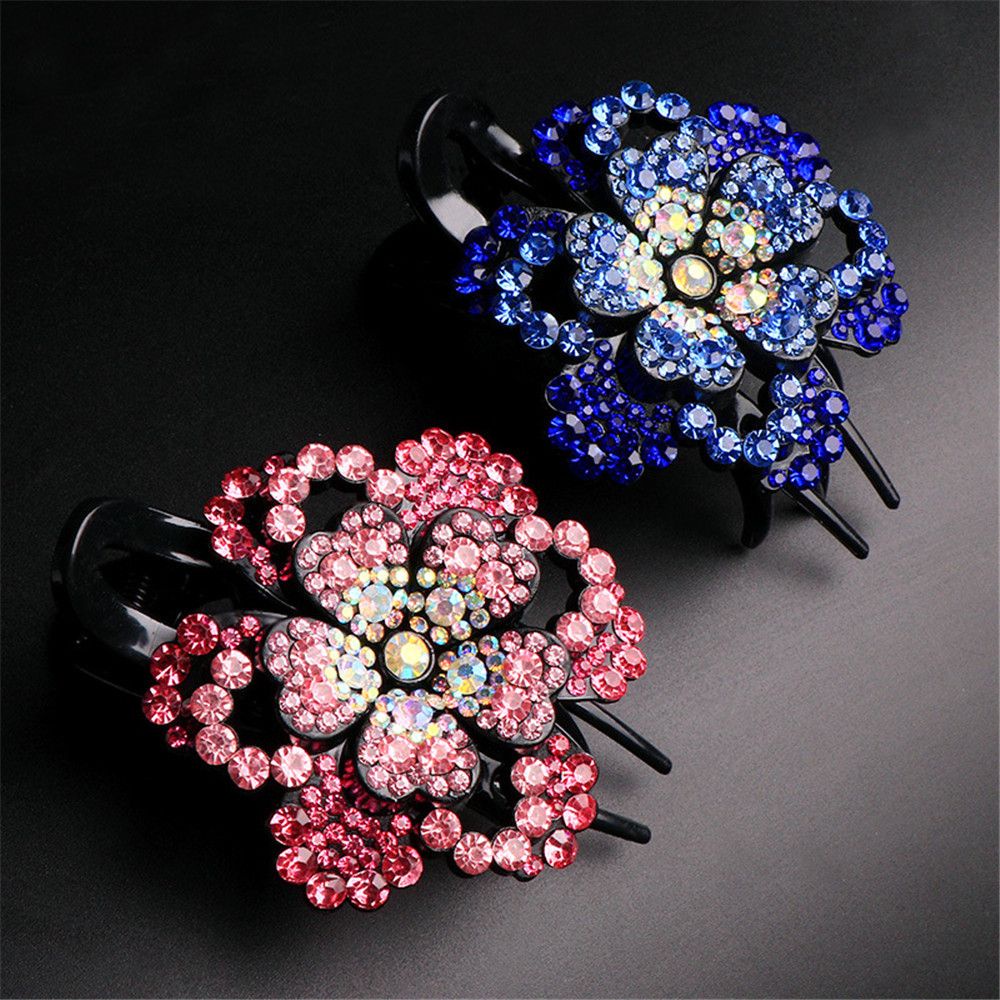 Kẹp tóc họa tiết hoa lấp lánh thời trang cho nữ