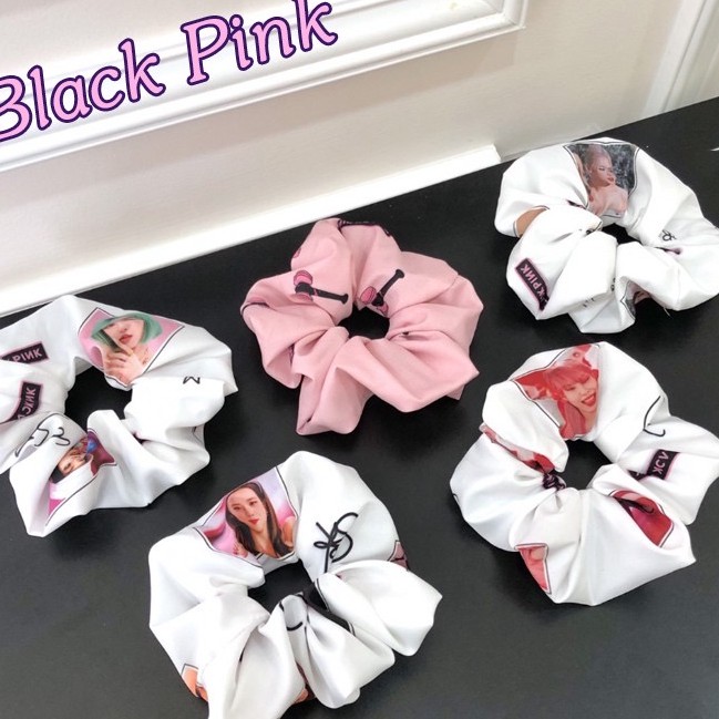 Cột tóc scrunchies Black Pink
