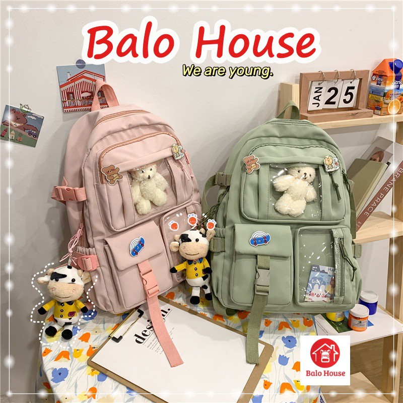 Balo Thời Trang Hàn Quốc Tặng Sticker Đính Kèm - Balo House BT73