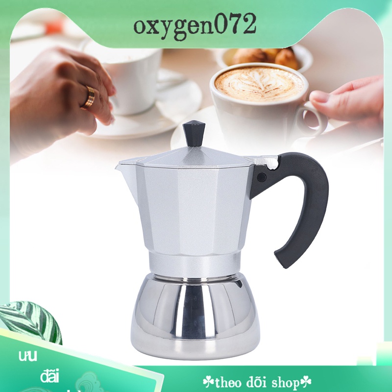 Oxygen072 Phin Pha Cà Phê Cỡ Lớn Moka Pot , Bình Pha Cafe Cao Cấp, Sang Trọng - Stovetop 6 cốc