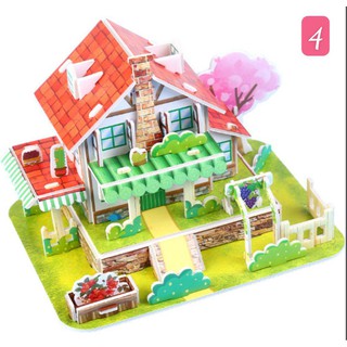 Đồ Chơi Mô Hình Nhà 3D Bằng Bìa Xốp Cho Bé Phát Triển Trí Tưởng Tượng