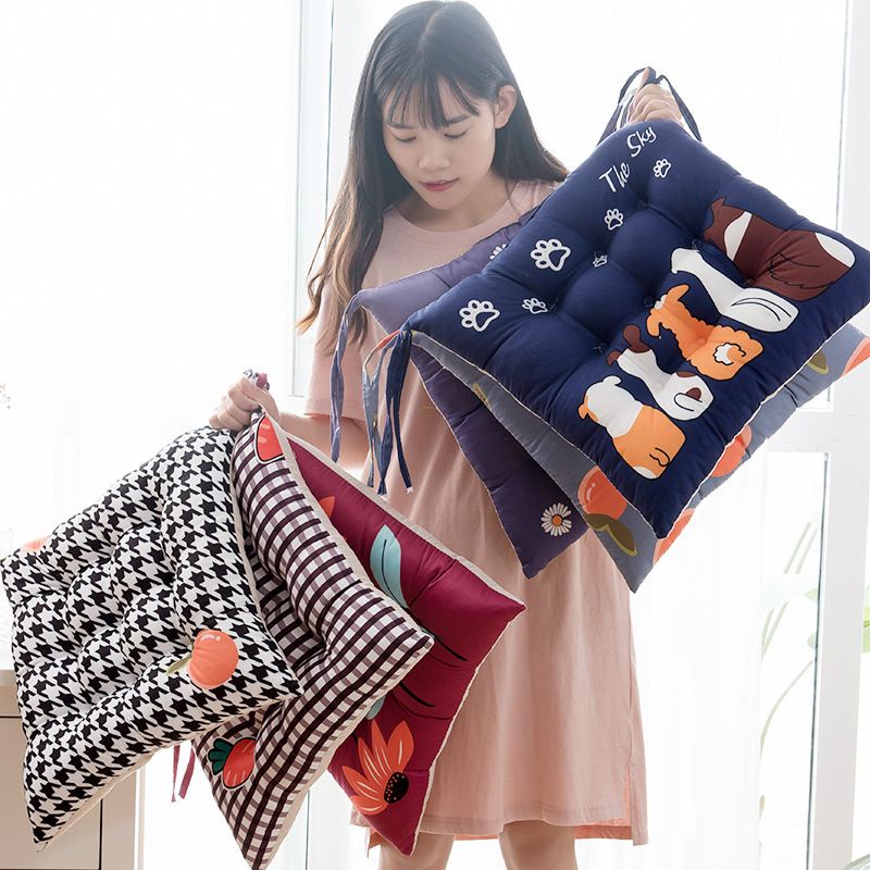 Đệm Vuông Ngồi Bệt, Đệm Lót Ghế In Hoạ Tiết Cao Cấp (Giao Mẫu Ngẫu Nhiên)