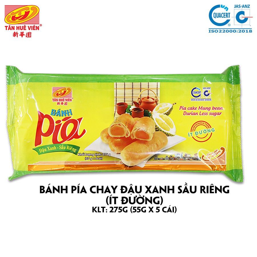 Bánh Pía Đậu ít đường không trứng Tân Huê Viên túi 275g