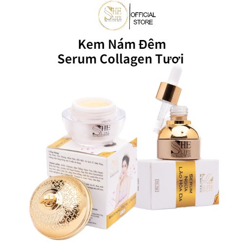 Combo 3 Giảm Nám, Serum Dưỡng Da 20ml Chăm Sóc Da Mặt She Life Tặng Mặt Nạ Dừa Cao Cấp