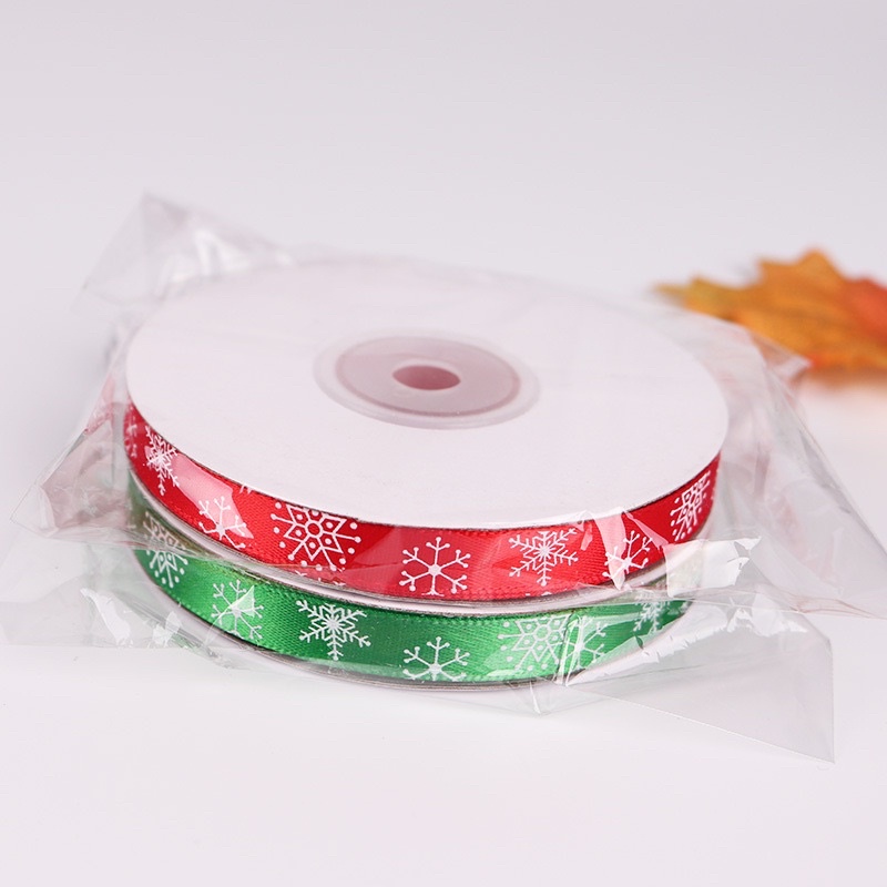 Dây Ruy Băng Buộc Quà Trang Trí Noel Buộc Hoa Bản 1cm-25m Đẹp