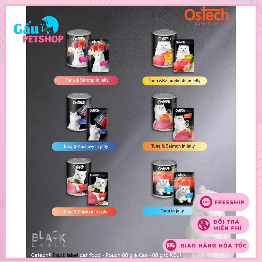 Pate lon cho mèo cao cấp Ostech Black Label lon 400g