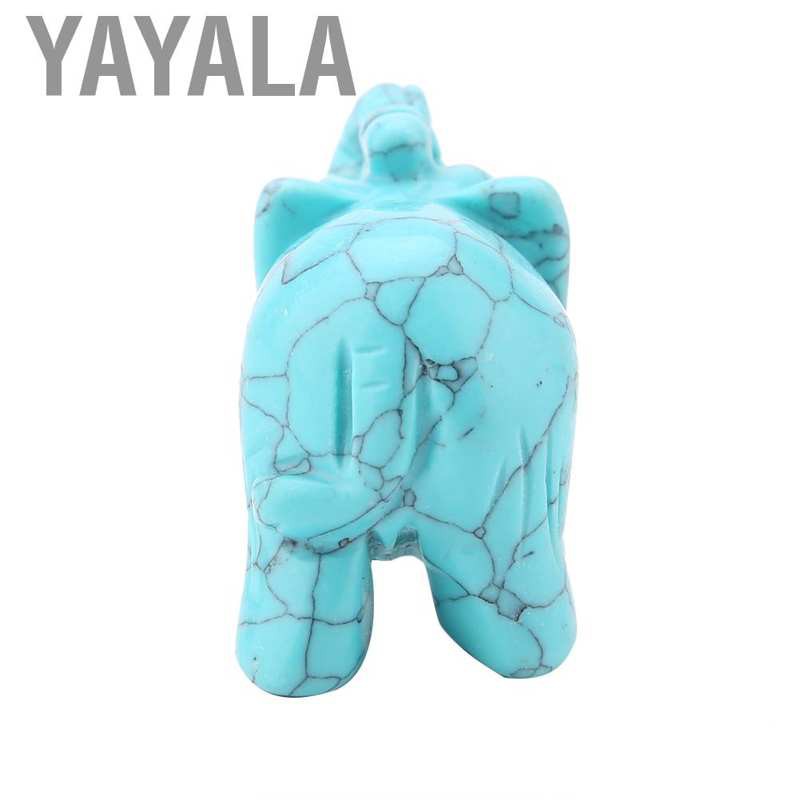 YAYALA 1x Hand Carved Natural Stone Jade Elephant Mini Animal Statue Gemstone Figurines