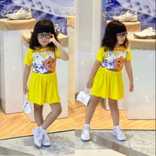 XẢ LẺ SIZE 🔥🔥🔥 K012 (20kg - 40kg) bộ cộc giả váy bé gái size đại . Chất  in 3d siêu đẹp.