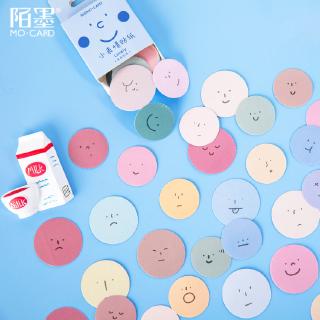 Bộ 45 miếng dán hình biểu cảm khuôn mặt nhiều màu dùng cho trang trí sổ tay