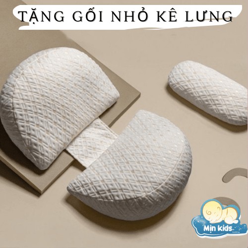 Gối Bầu Cánh Tiên Kê Bụng - Kèm Gối Nhỏ Kê Lưng Mịn Kids