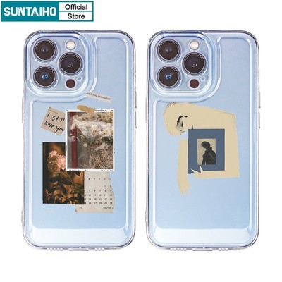 Ốp lưng iphone Ốp điện thoại Suntaiho Silicon trong suốt hình vũ trụ thích hợp cho iPhone 11 Pro 13 12 Pro Max XS Max X XR 7 8 Plus