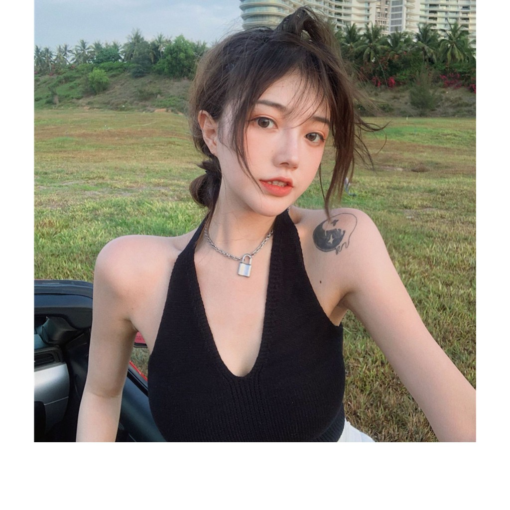 Áo hai dây áo kiểu nữ len dệt kim mùa hè cao cấp HQ YUKIBLOOM Áo hai dây nữ croptop len tặng quà ngẫu nhiên AK09 | BigBuy360 - bigbuy360.vn