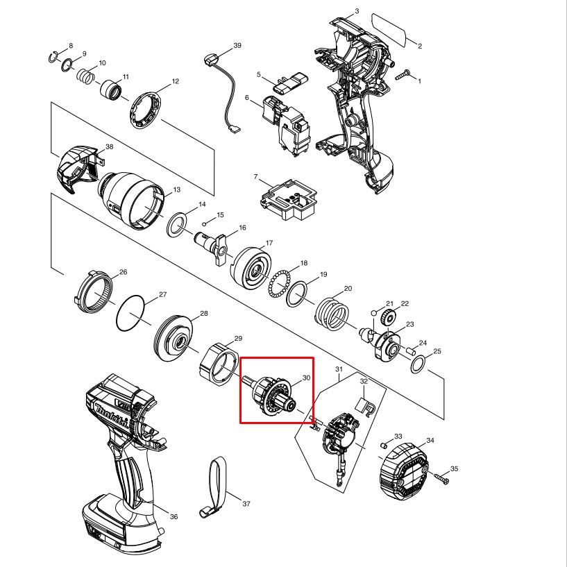 Roto máy vặn vít dùng pin 18V DTD149 Makita 619388-3 | DCSG