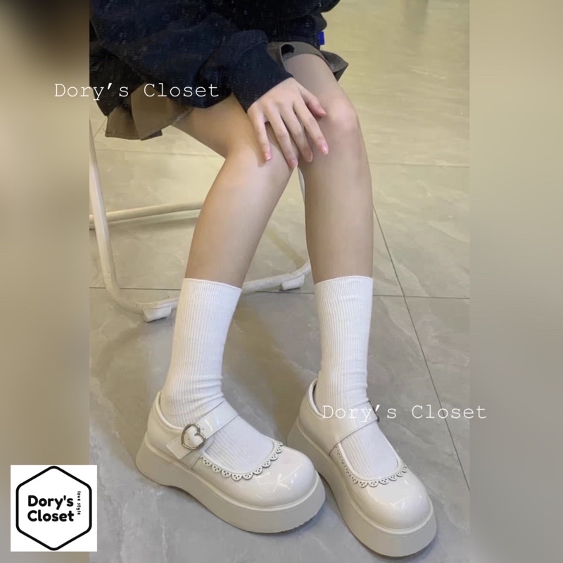Giày lolita ulzzang giày bánh mì oxford nữ mũi to tròn đế cao dày Dory’s Closet 6002