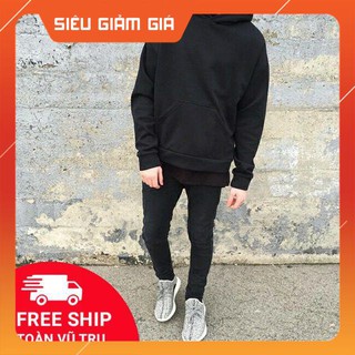 Áo hoodie trơn basic trắng đen Unisex