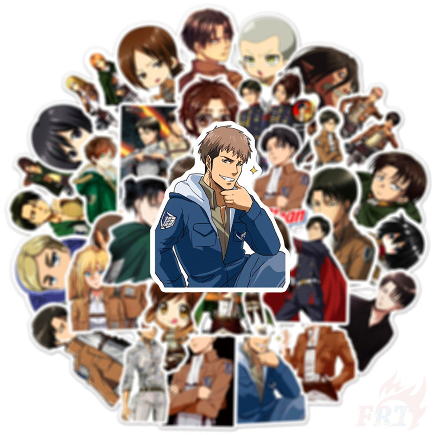 ❉ Attack on Titan - Series 01 Anime Stickers ❉ 50Pcs/Set Eren Mikasa Ackerman Armin Arlert Levi Waterproof DIY Fashion Decals Doodle Stickers