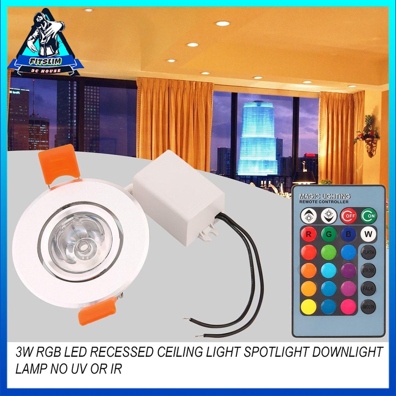 Đèn LED âm trần 3W RGB LED Đèn chiếu sáng âm trần Đèn chiếu sáng không có tia UV hoặc tia hồng ngoại