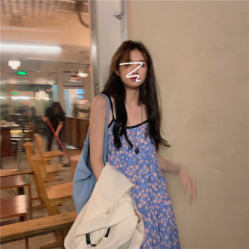 đầm ulzzang Hoa Hai Dây Phong Cách Retro Hàn Quốc Nữ Tính | BigBuy360 - bigbuy360.vn