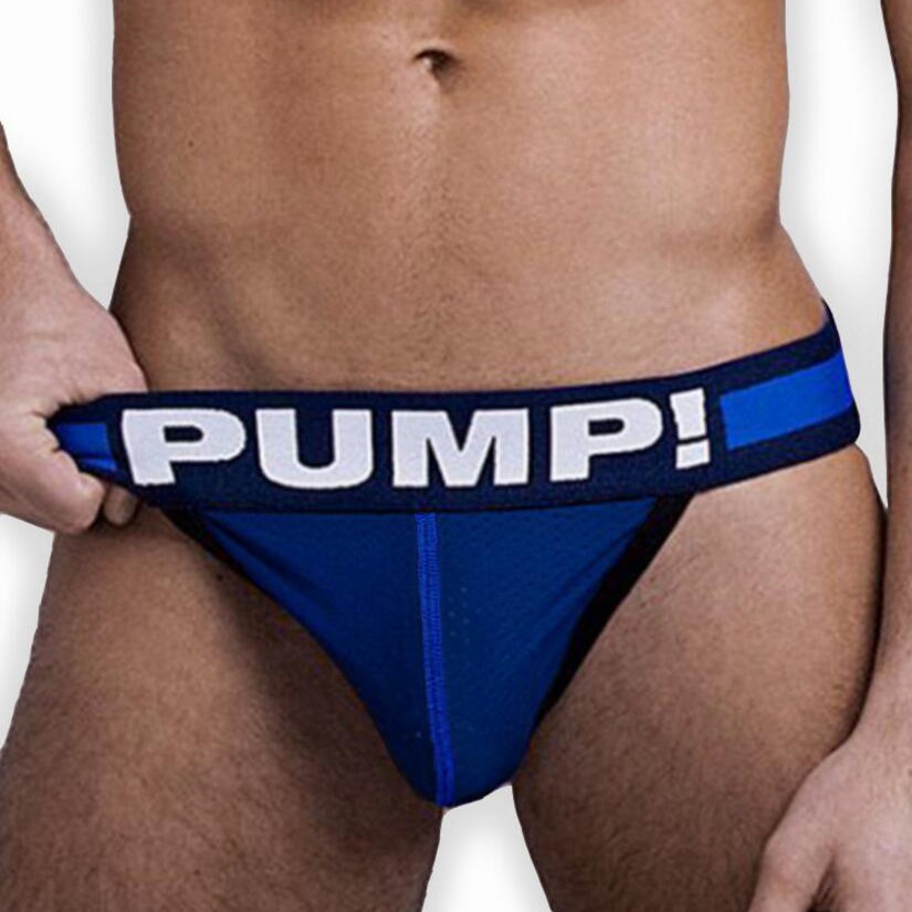 [ORLVS]PUMP Men underwear Sexy low waist Jockstrap Men Thong Mesh Breathable Sports fashion Panties H115