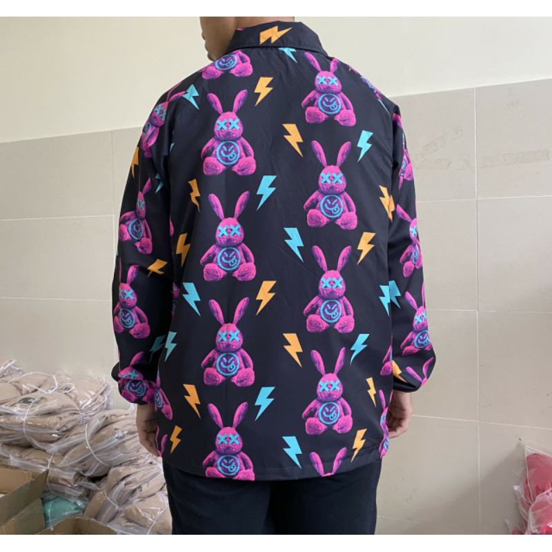 Áo khoác dù jacket THỎ form rộng unisex (Ảnh thật)