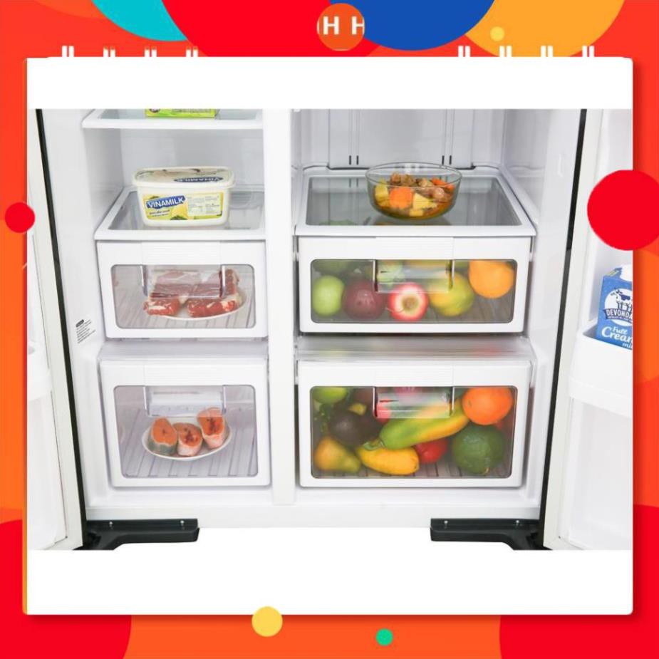 [ VẬN CHUYỂN MIỄN PHÍ KHU VỰC HÀ NỘI ] Tủ lạnh Hitachi  side by side 2 cửa màu đen R-FS800PGV2(GBK) 24h