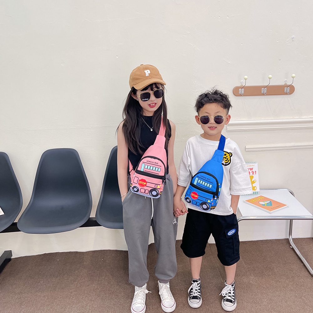 Túi Vải Canvas Đeo Chéo Hình Xe Hơi Dễ Thương Phong Cách Hàn Quốc Thời Trang Mùa Hè Cho Bé Trai / Gái