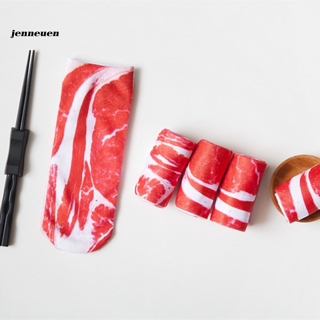 Vớ Cổ Thấp Mềm Mại Thoáng Khí In Họa Tiết Thịt 3D Thời Trang Cho Nữ