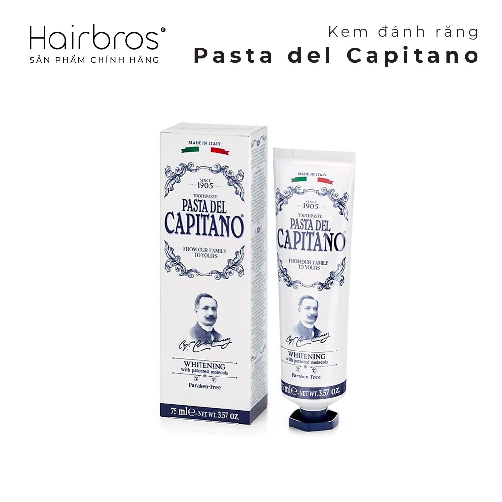 Kem đánh răng trắng sáng Pasta Del Capitano Toothpaste 75ml (đủ 5 màu)