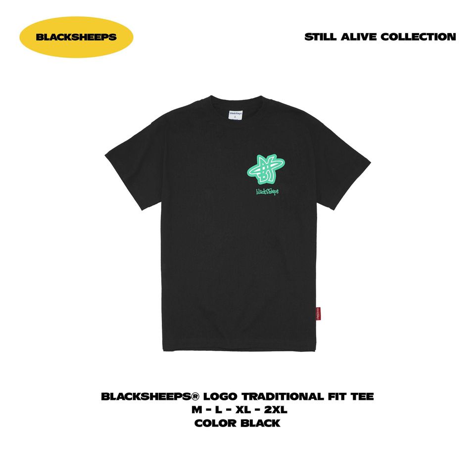 Áo thun tay ngắn BLACKSHEEPS màu đen aka Traditional Fit Tee - BLACK