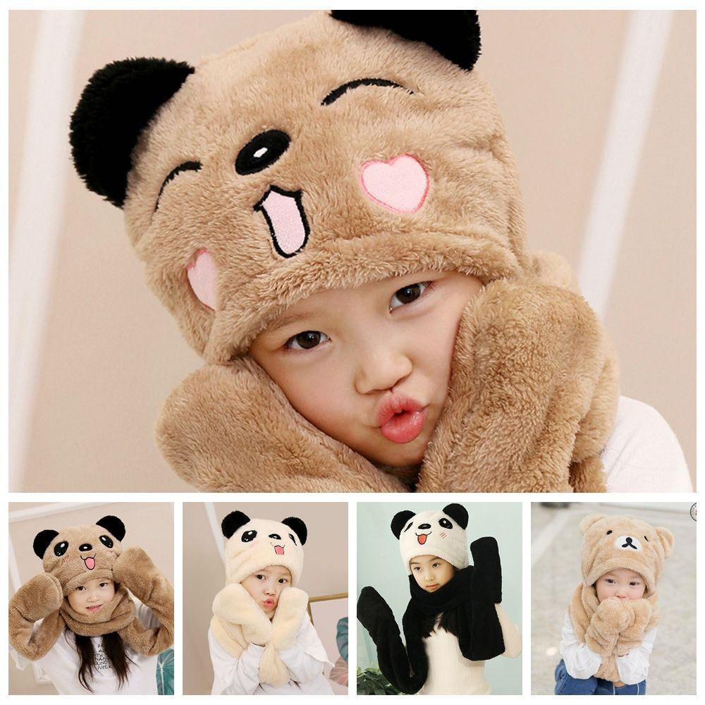 Sumu Mũ Trùm Đầu Kiêm Khăn Choàng Cổ Dày Dặn Chống Gió Hình Gấu Trúc Hoạ