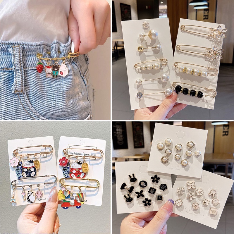 Ghim CàI ÁO HìNh Hoa ĐíNh Kim Cương NgọC Trai Giả ThờI Trang Cho Nữ