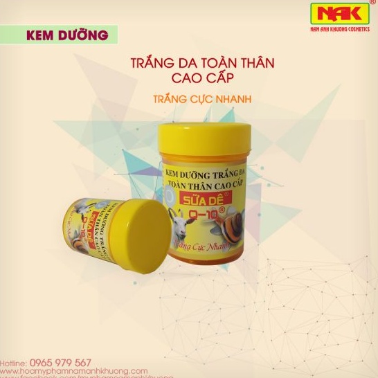 Q10_SỮA DÊ Kem dưỡng trắng da toàn thân cao cấp