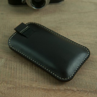 Bao Da Điện Thoại Mino Crafts Dùng Cho Nokia E72 Da Bò Thật Khâu Tay Thủ Công Màu Đen Lịch Lãm