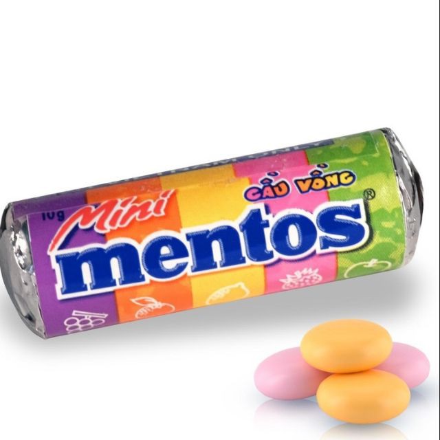Kẹo nhai Mentos mini cầu vồng (24 thỏi x 14g)
