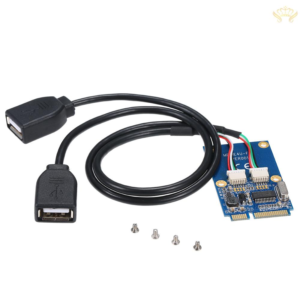New  Mini PCI-E to Dual USB Adapter MINI PCIe to 2 Ports USB2.0 Converter Card Expansion Card