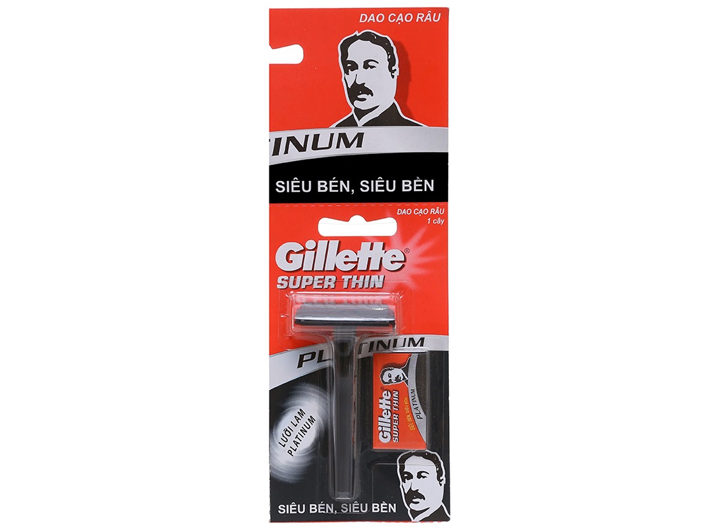 Combo tiết kiệm Gillette Cán đen ông già 1 cây đơn + 16 lưỡi lam Gillette Superthin siêu bén