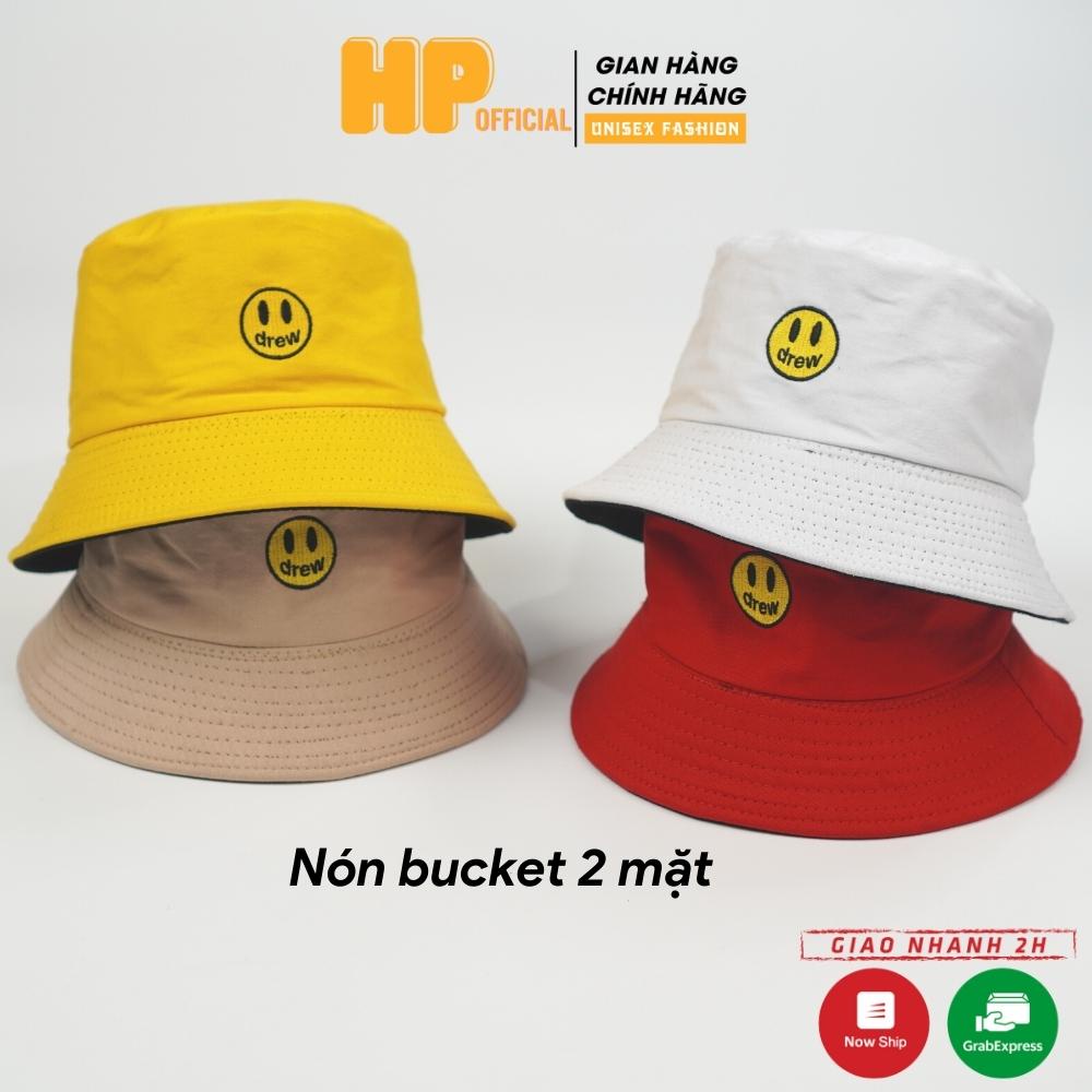 Mũ bucket 2 mặt ❤️ Nón tai bèo vành tròn thêu hình DREW thời trang form unisex nam nữ N35