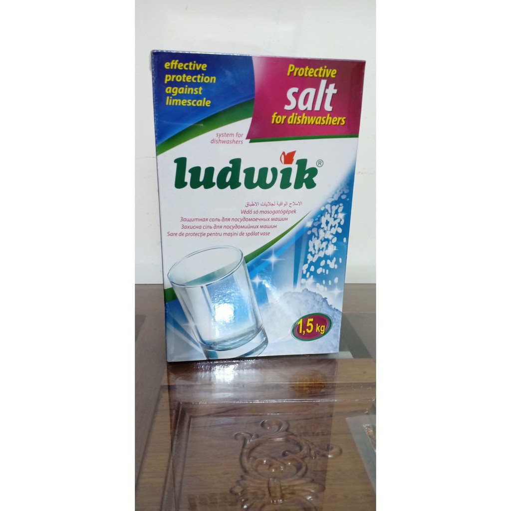 Muối rửa bát Ludwik 1.5kg. Tặng que thử nước cứng