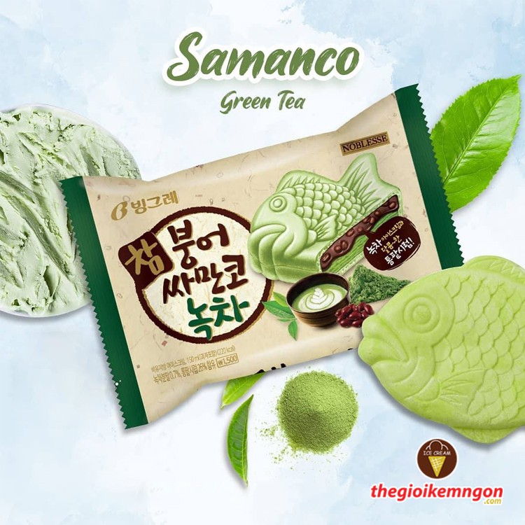 [NOWSHIP] Kem bánh cá trà xanh Samanco Green Tea Binggrae 150ml