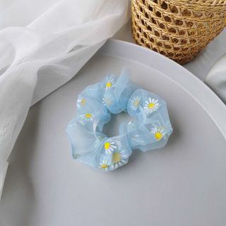 Dây buộc tóc hoa cúc đeo tay 2020 scrunchie